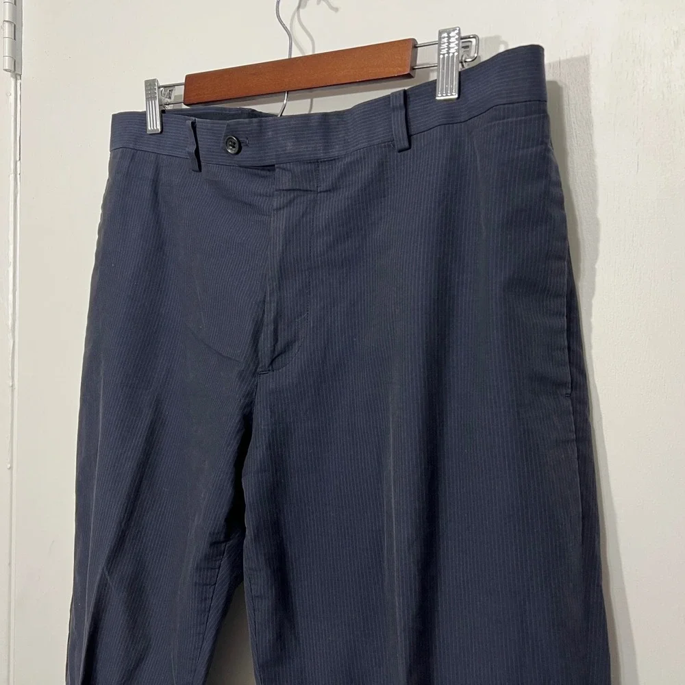 Banana Republic Mens Dress Pants‎ Size 35x32 Pinstripe Navy Flat Front
